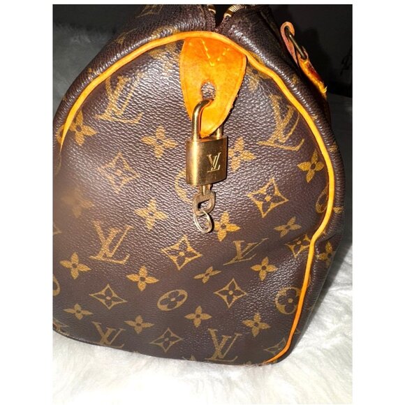 Vintage Louis Vuitton Monogram Speedy 30 Handbag Brown Canvas & Leather Handles - Picture 8 of 16